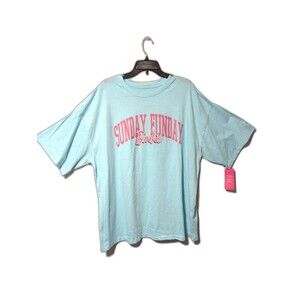 Unisex Aqua Barbie Sunday Funday Short Sleeve Crew Neck T-Shirt Size L  NWT